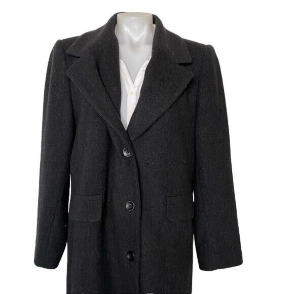Vintage Forecaster of Boston Full Length Dark Charcoal Wool Cashmere Woman's Coa - Picture 3 of 14